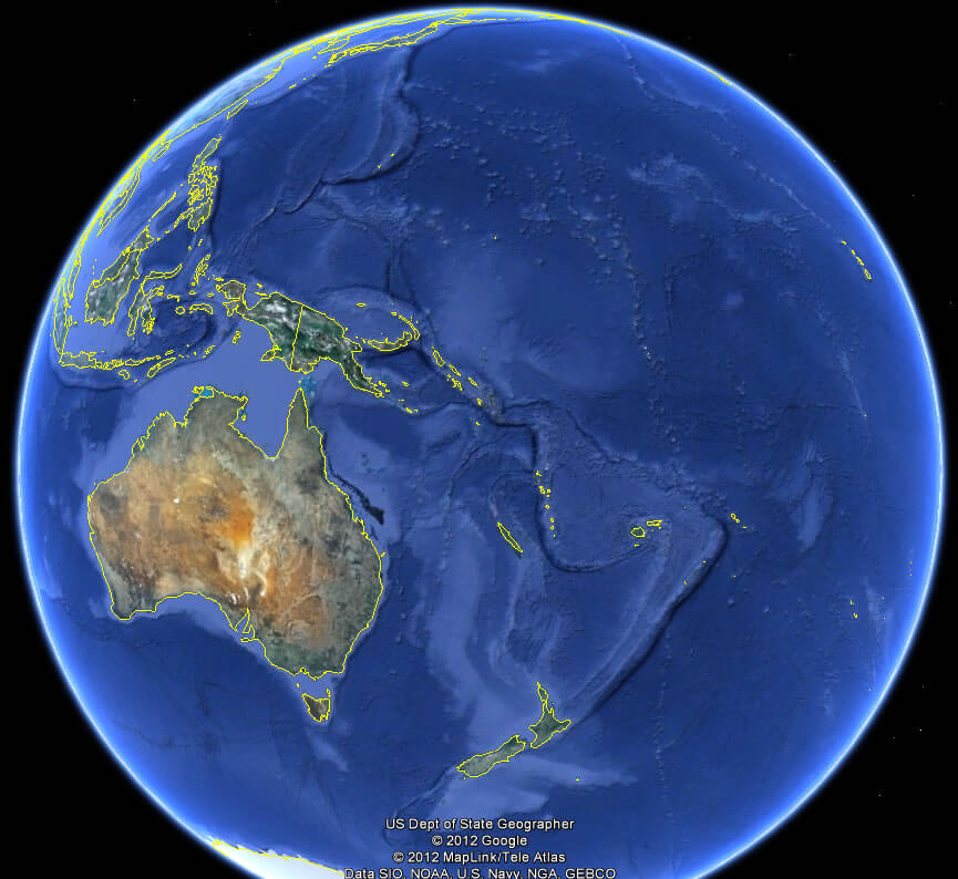 ozeanien erde karte